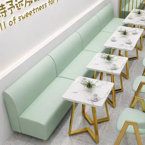 Restaurant Furniture Hot Selling Light Luxury Dining Furniture Cafe Buffet Table and Chair <b>Dessert</b> Restaurant Sofa Booth - Product Image 5