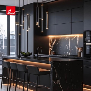 AlladnCabinet - Mueble de Cocina Moderno Personalizado de MDF con Acabado Negro Mate y <span class=keywords><strong>Isla</strong></span> para Hogar Contemporáneo - Product Image 6