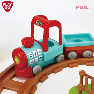 Playgo ZOO RIDE ADVENTURE Carro de desenho animado brinquedo com trilhos e trilhos com animais e ferrovias unissex