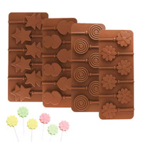 Moule à sucettes en silicone jetable de qualité alimentaire, écologique, pour la fabrication de bonbons 3D DIY, chocolat, sucettes, résistant à la chaleur jusqu'à 450F