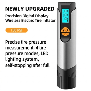 <span class=keywords><strong>Compresseur</strong></span> d'air électrique intelligent portable rechargeable 150 PSI haute pression avec écran LCD et arrêt automatique, gonfleur de pneus à double valve pour - Product Image 3