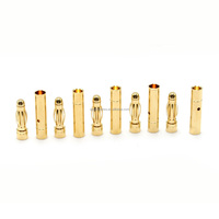 Conectores Banana GC3010-F/M de 3.0mm Chapados en Oro, Macho y Hembra, Conectores Dorados GC3010