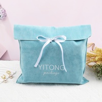 Logo de marque personnalisé Emballage en velours Sac enveloppe-poussière pour vêtements sous-vêtements Boîte cadeau parfum Emballage Sac enveloppe en velours