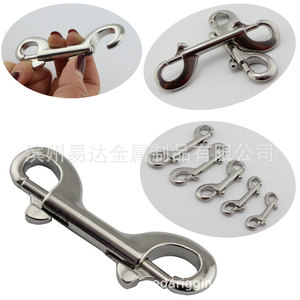 Eda Stainless Steel Double Headed Spring <b>Hook</b> 90mm 100mm 115mm Black Finish <b>Snap</b> <b>Hook</b> For General Industry Use - Product Image 2