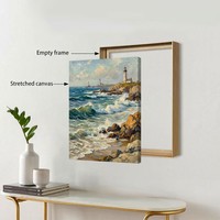 Homco - Art mural sur toile encadrée personnalisée - Impression 16x20 24x36 pouces - Peinture - Cadre en bois ou en aluminium - Décoration de salon - HKX-7