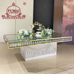 Venta directa de fábrica Mesa de comedor SS dorada de alta calidad para Star Hotel Banquete fiesta Restaurante Muebles - Product Image 6