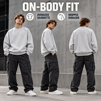 Sweat-shirt à col rond surdimensionné imprimé sur mesure pour hommes, épaules tombantes, streetwear, pull-over, OEM, ODM, marque privée