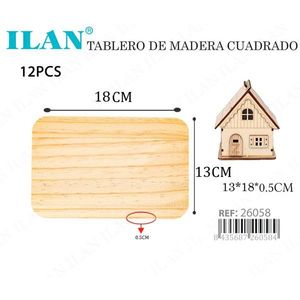 Tavola di Legno Ilan 13x18x0.5 Cm, Plancia Quadrata in Legno per Progetti Artigianali e Fai-da-Te - Product Image 3