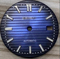 Cadran en acier inoxydable de 28.5mm pour mouvements mécaniques NH35/36 fort vert lumineux pour pièces de montre Nautilus Mod