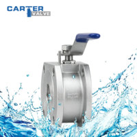 Válvula de Bola Tipo Wafer de Acero Inoxidable 316 CF3, Manual, de Paso Completo, Resistente a la Corrosión, para Ácidos Débiles, Agua de Mar, Uso Farmacéutico, PN25 DIN