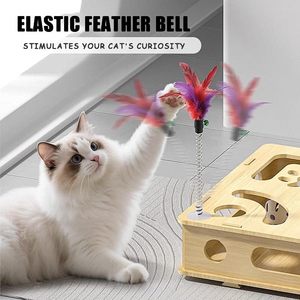 JQ Kattenkrabpuzzel Verrijkingsbox Kattenkrabplank Verrijkingsbox Schuurpapier Binnenin voor Binnenkatten Krabben - Product Image 5