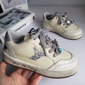 <span class=keywords><strong>SHANSHAN</strong></span> Baskets décontractées unisexes pour enfants, blanches simples à lacets, motif étoile à cinq branches, antidérapantes, respirantes, durables, absorption des chocs - Product Image 5
