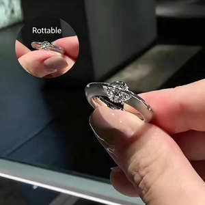 LOYE 925 纯银莫桑石戒指，韩版星形可旋转女士戒指 - Product Image 5