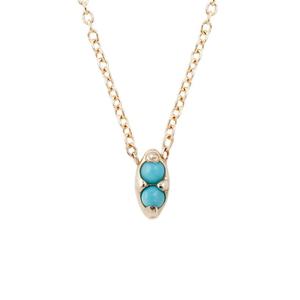 <b>14K</b> <b>Gold</b> Plated Round Cut Green Turquoise Fashion Gift Jewelry Women Geometric Jewelry Chain <b>Necklace</b> - Product Image 1