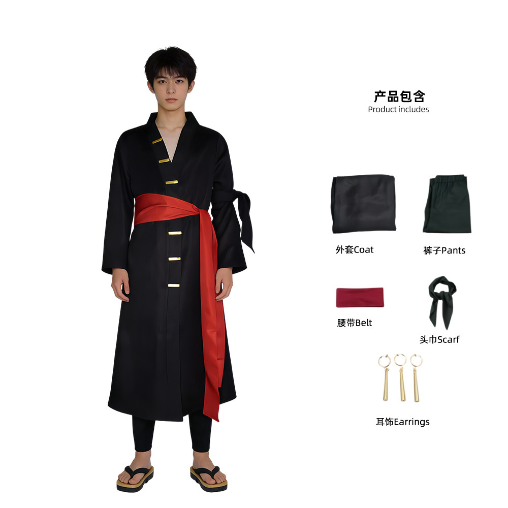 Zoro deux ans plus tard - Noir (vêtements d'extérieur, pantalons, ceinture, bandana, boucles d'oreilles)