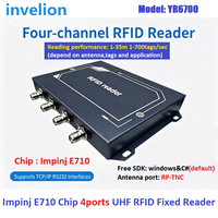 Lecteur RFID fixe UHF Invelion le moins cher, Impinj E710, 4/8/16 ports (860-960 MHz), protocole ISO 18000-6C, portée longue distance 1-35 m