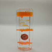 Minuteur à liquide acrylique avec roue, effet goutte d'huile, sablier anti-stress, logo personnalisé et roue, ornement de bureau Football Basketball