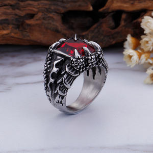 Мужское кольцо из нержавеющей стали с кристаллами KALEN, байкерское готическое ювелирное изделие с когтями дракона - Product Image 4
