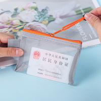 Bestella Mini porte-monnaie transparent en maille de nylon sac de rangement à fermeture éclair pour petits objets carte d'outils carte d'identité carte bancaire