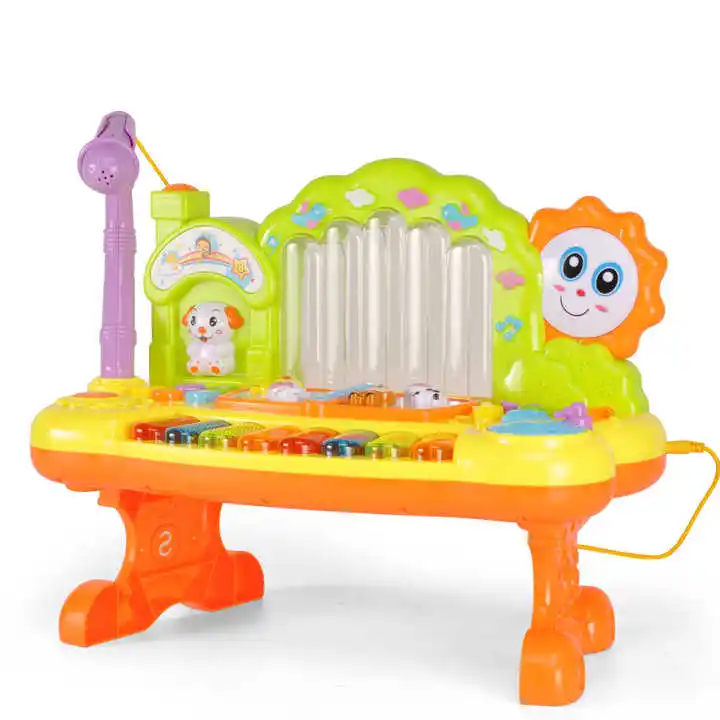 Teclado musical infantil, piano musical, teclado xilofone de 23 teclas, brinquedo infantil com luz e som, educação infantil para crianças pequenas