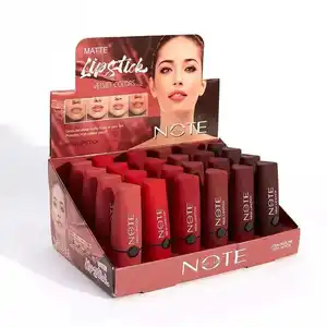 Serie Nude, Basso MOQ, Ottimo Prezzo, Confezione da 24 Rossetti <span class=keywords><strong>in</strong></span> Espositore, Colori Assortiti, Accettiamo Ordini OEM - Product Image 1