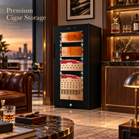 Lemari Pendingin Cerutu Kayu Mewah Minghou, Kabinet Humidor dengan Laci Cedar Kustom untuk Klub Golf, Ruang Santai Cerutu, Produsen OEM