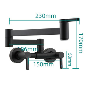 Vòi Rót Nồi Vòi Trộn Nóng Lạnh Gắn Tường Vòi Nước Nhà Bếp Gấp Đôi Tay Xoay - Product Image 6