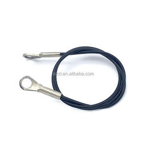 不锈钢钢丝绳挂绳电缆系绳安全编织带绳安全线黑色防丢失 - Product Image 1