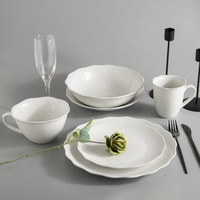 Vaisselle en céramique blanche de style moderne en porcelaine, vente en gros, vaisselle de table, vente en gros, vaisselle d'hôtel, ensemble de cuisine
