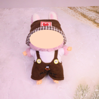 Pakaian Boneka Katun 17cm Kustom Set Mantel Kotak-kotak Mainan Mini Pakaian Bayi Hadiah 0-24 Bulan Unisex