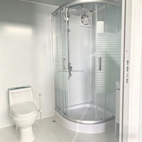 Toilettes portables conteneurs, structure en acier, avec lavabo, douche et toilettes intégrées