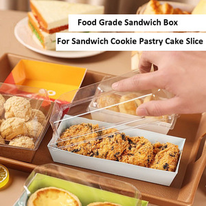 Cajas de papel desechables <span class=keywords><strong>grandes</strong></span> para llevar, para panadería, charcutería con tapas transparentes para rebanadas de pastel, magdalenas, sándwiches, galletas - Product Image 5