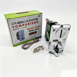 Accepteur de pièces JY-133A en métal avec LED et éclairage pour machines de jeu - Accessoires de collecteur de pièces multiples personnalisables en anglais - Product Image 1