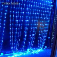 Guirlande lumineuse LED d'extérieur de haute qualité 110v/220v IP46, blanc chaud, bleu, lumières de Noël en style cascade, décoratives