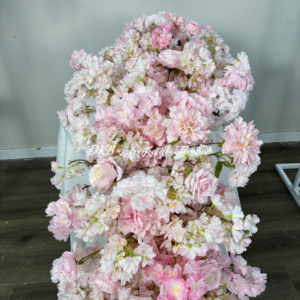 Ensemble de fleurs artificielles d'intérieur/extérieur romantique fleurs artificielles roses suspendues décoratives pour les décorations de scène de mariage - Product Image 4