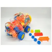 Sıcak satış plastik tren abs mini arabalar oyuncak diy bulmaca blokları çocuklar için set
