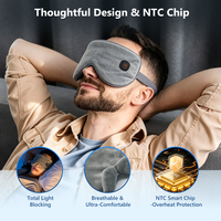 Masque oculaire chauffant électrique sans fil rechargeable par USB avec logo personnalisé, vente en gros, 4 températures, compresse chaude, masque de sommeil