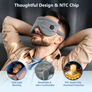 Máscara de Ojos Eléctrica Inalámbrica Recargable por USB con Logotipo Personalizado al por Mayor, Máscara de Compresión Caliente con 4 Temperaturas para Dormir - Product Image 3