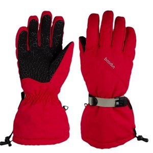 Gants de ski Bodin rouge et noir unisexe, imperméables, coupe-vent, avec manchette extensible et sangle - Product Image 3