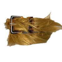 Ceintures de créateur, ceintures vintage, ceinture en fausse fourrure pour femmes, boucle texturée dorée et noire, accessoire de mode élégant pour tenues rétro