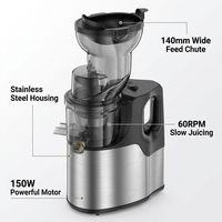 Private Label 150W Elektrische Fruit- en Groentepers, Koudgeperste Slow Juicer van RVS