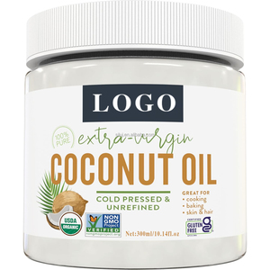 Huile de coco biologique, pressée à froid - Huile capillaire naturelle avec huile de coco extra vierge non raffinée non-OGM (Aceite de Coco) biologique - Product Image 1