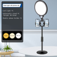 Lampe annulaire LED professionnelle de 10 pouces avec trépied, éclairage pour selfie, photographie, diffusion en direct, lampe de remplissage, panneau lumineux de bureau
