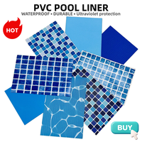 Anpassbare Verstärkte PVC-Poolfolie Wellenmuster UV-Beständig Nahtlos Heißluftverschweißbar Wasserdicht für Hotel- und Gewerbepools