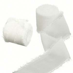 Cinta de Chifón Personalizada para Decoración Navideña, Rollo de Cinta de Seda con Borde Deshilachado, Alta Cantidad - Product Image 2