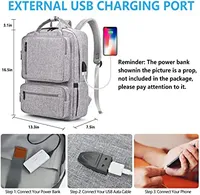 Anti-vol Durable ordinateur portable voyage travail affaires collège étanche étudiant école USB ordinateur sac Bookbag sac à dos