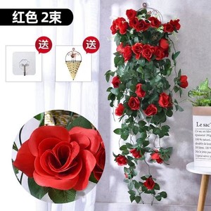 Mur de fleurs artificielles en roses, guirlandes en soie à suspendre, décoration intérieure, style japonais vintage Wabi Sabi, fixation murale - Product Image 4