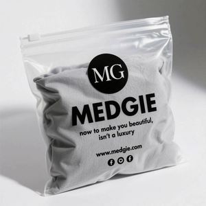 Low MOQ Custom Printing Company Logo <b>Biodegradable</b> PE 140 Microns T-Shirt & Socks <b>Packaging</b> Frosted Zipper Bag for Clothing - Product Image 2