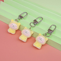 2024 dessin animé flocage ours porte-clés animaux poupée résine porte-clés mignon Pom Pom porte-clés chat chien vache Koala lapin en peluche porte-clés