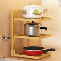 Organisateur de casseroles et couvercles pour comptoir et armoire de cuisine, support à casseroles réglable